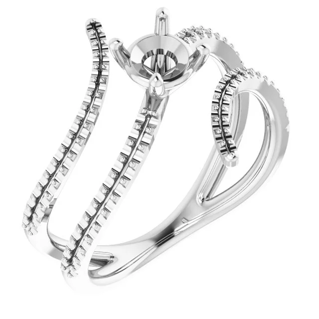 Accented Bypass Engagement Ring