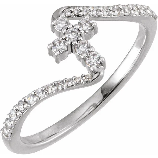 Accented Cross Bypass Ring