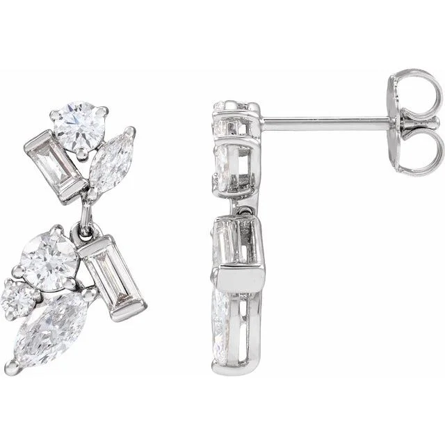 Multi-Shape Cluster Dangle Earrings