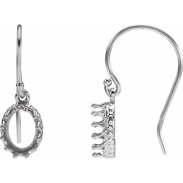 Cabochon Crown Earrings