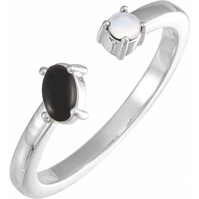 Two-Stone Negative Space Ring