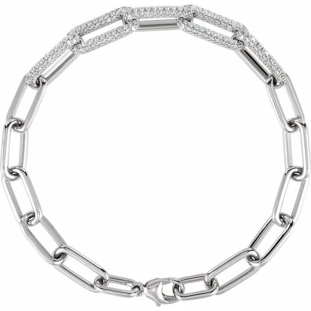 Accented Paperclip-Style Bracelet