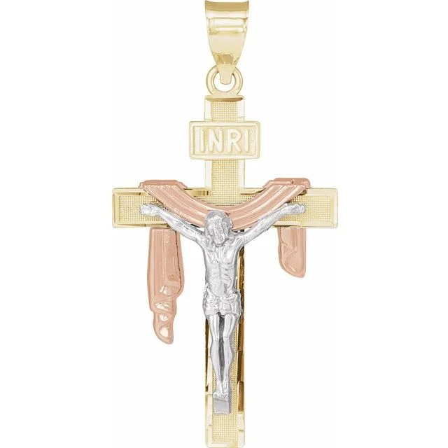 Tri-Color Crucifix Pendant