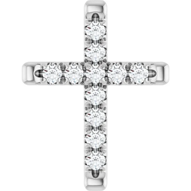 French-Set Cross Pendant