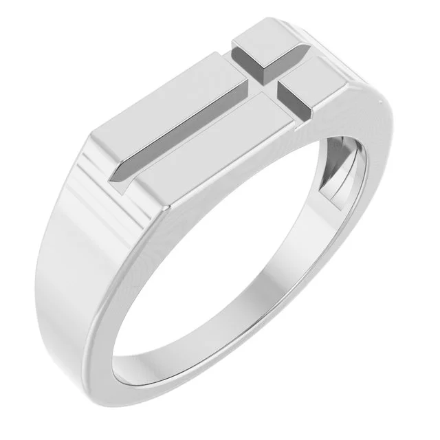 Rectangle Cross Signet Ring